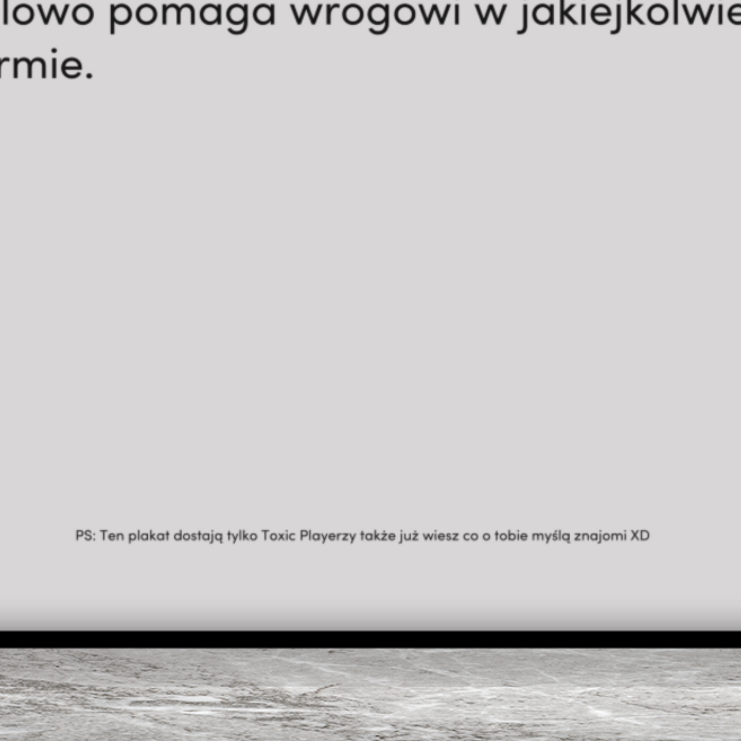TOXIC PLAYER - Plakat dla Gracza