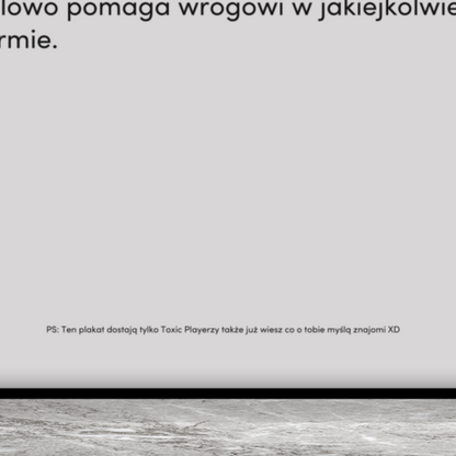 TOXIC PLAYER - Plakat dla Gracza
