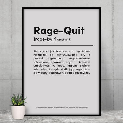 RAGE QUIT - Plakat dla Gracza