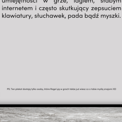 RAGE QUIT - Plakat dla Gracza